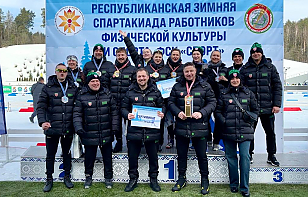 Команда ФХБ выиграла биатлонную эстафету на Республиканской зимней спартакиаде