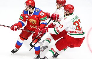 Белорусы уступили России и во втором спарринге: отыгрались в концовке третьего периода, но пропустили за 33 секунды до финиша овертайма