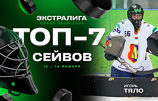 Топ-7 сейвов семнадцатой недели Betera-Экстралиги: Тяло, Румянцев, Кропова и другие
