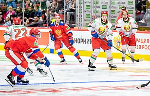 Беларусь выиграла первый период, но уступила России в Туле в матче «Лиги Ставок. Большого тура сборной»